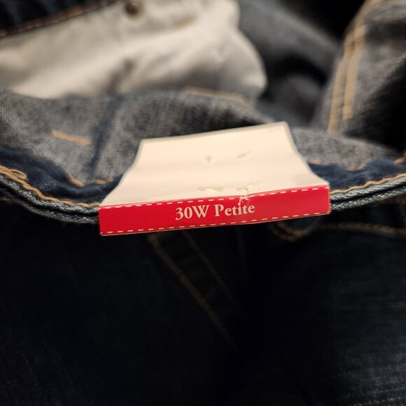 NWT CJ Banks Stretch Mid Rise Classic Fit Jeans 30W Petite 50x28 Blue NEW - Picture 6 of 11